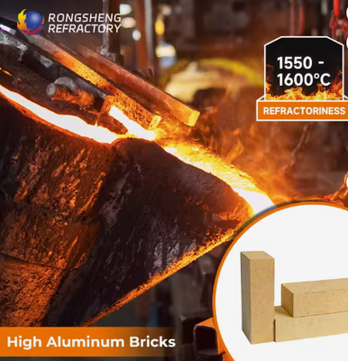 Alumina Firebricks op hoge temperatuur Lz-55/Lz-65/Lz-75 Aluminium Vuurvaste Voering Bakstenen Snijden Lassen voor Industrieel Uitsmelten