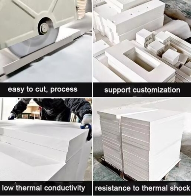 Op maat gemaakte vuurvaste plaat 1430C Aluminium silicaatvezelplaat Ovenvoering Keramische platen