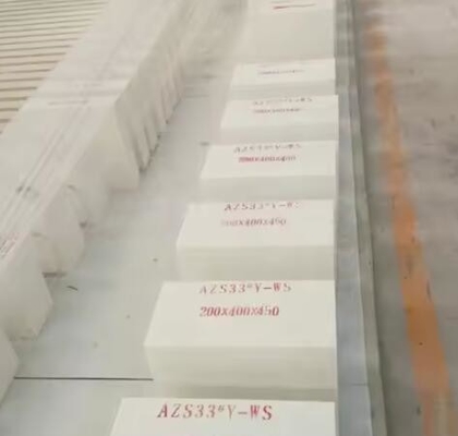 Fabrieksprijs Gesmolten Zirconia Corundum baksteen Azs vuurvaste baksteen Voor glazen oven