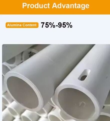 Hoogtemperatuur 99% Al2o3 vuurvaste keramische buisbuis Aluminium keramische rol voor keramische oven