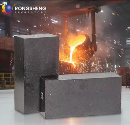 Rongsheng High Temperature Alumina Magnesia Carbon Refractory Bricks For Induction Furnace Ladle Arc Furnace Linings