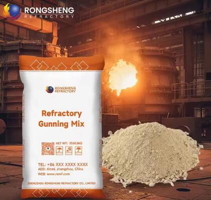Hoogtemperatuur 1750°C Gunning Mix Magnesium Alumina Corundum Refractaire Lining Spray Coating Materials Voor Kookoven